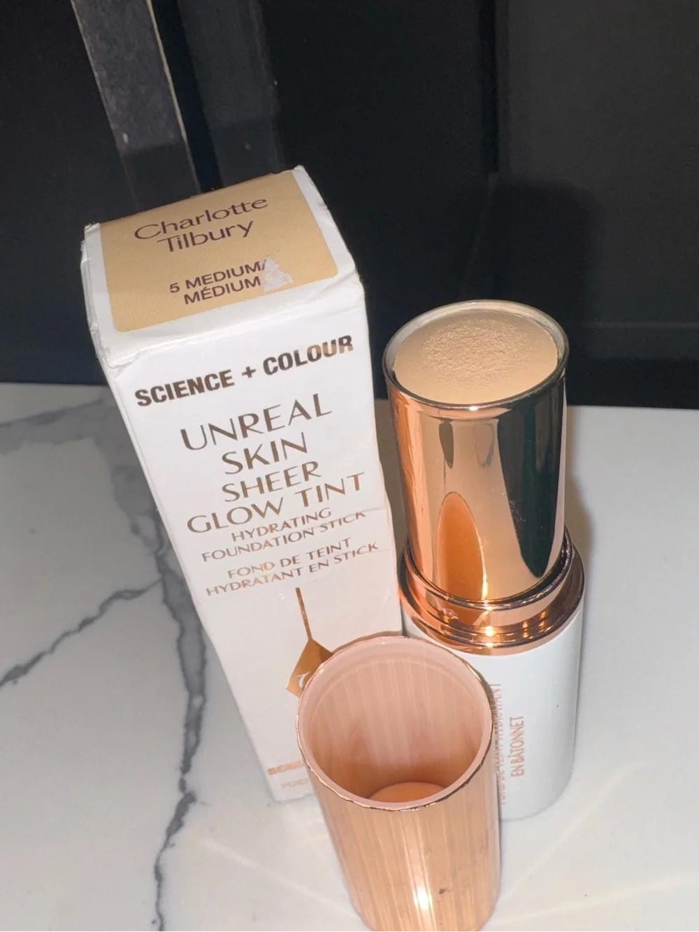 Charlotte Tilbury Unreal Skin Sheer Glow Tint Hydrating Foundation Stick – 5 Med